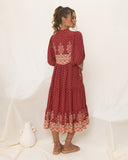 Ember Red Boho Midi Dress Ember Red Boho Midi Dress