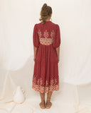 Ember Red Boho Midi Dress Ember Red Boho Midi Dress