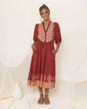 Ember Red Boho Midi Dress Ember Red Boho Midi Dress