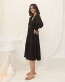 Lenora Black Long Sleeve Midi Dress Lenora Black Long Sleeve Midi Dress