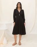 Lenora Black Long Sleeve Midi Dress Lenora Black Long Sleeve Midi Dress