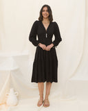 Lenora Black Long Sleeve Midi Dress Lenora Black Long Sleeve Midi Dress