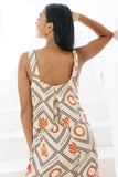 Savita Beige Rust Tropical Jumpsuit Savita Beige Rust Tropical Jumpsuit