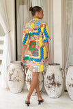 Allegra Multicolour Patchwork Belted Mini Dress Allegra Multicolour Patchwork Belted Mini Dress