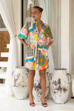 Allegra Multicolour Patchwork Belted Mini Dress Allegra Multicolour Patchwork Belted Mini Dress