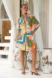 Allegra Multicolour Patchwork Belted Mini Dress Allegra Multicolour Patchwork Belted Mini Dress