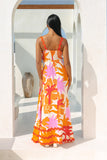 Calinda Orange Abstract Ric Rac Maxi Dress Calinda Orange Abstract Ric Rac Maxi Dress