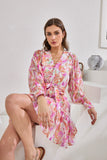 Anthea Pink Floral Long Sleeve Mini Dress Anthea Pink Floral Long Sleeve Mini Dress