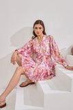 Anthea Pink Floral Long Sleeve Mini Dress Anthea Pink Floral Long Sleeve Mini Dress