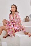Anthea Pink Floral Long Sleeve Mini Dress Anthea Pink Floral Long Sleeve Mini Dress