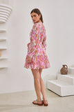 Anthea Pink Floral Long Sleeve Mini Dress Anthea Pink Floral Long Sleeve Mini Dress