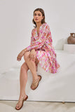 Anthea Pink Floral Long Sleeve Mini Dress Anthea Pink Floral Long Sleeve Mini Dress