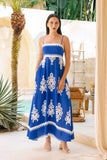 Lune Blue Abstract Maxi Dress Lune Blue Abstract Maxi Dress