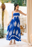Lune Blue Abstract Maxi Dress Lune Blue Abstract Maxi Dress