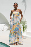Solmar Multicolour Abstract Flared Maxi Dress Solmar Multicolour Abstract Flared Maxi Dress