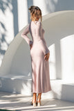 Effie Pink Long Sleeve Ribbed Maxi Dress Effie Pink Long Sleeve Ribbed Maxi Dress