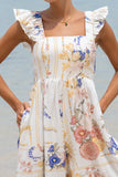 Melina Multicolour Floral Ruffle Jumpsuit Melina Multicolour Floral Ruffle Jumpsuit