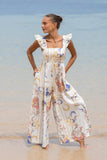 Melina Multicolour Floral Ruffle Jumpsuit Melina Multicolour Floral Ruffle Jumpsuit