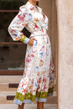 Lauriane Multicolour Abstract Long Sleeve Belted Maxi Dress Lauriane Multicolour Abstract Long Sleeve Belted Maxi Dress