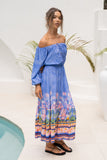 Indira Blue Boho Long Sleeve Maxi Dress Indira Blue Boho Long Sleeve Maxi Dress