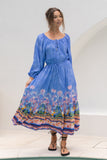 Indira Blue Boho Long Sleeve Maxi Dress Indira Blue Boho Long Sleeve Maxi Dress