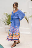 Indira Blue Boho Long Sleeve Maxi Dress Indira Blue Boho Long Sleeve Maxi Dress