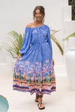 Indira Blue Boho Long Sleeve Maxi Dress Indira Blue Boho Long Sleeve Maxi Dress