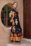 Solianne Black Tropical Long Sleeve Maxi Dress Solianne Black Tropical Long Sleeve Maxi Dress