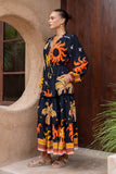Solianne Black Tropical Long Sleeve Maxi Dress Solianne Black Tropical Long Sleeve Maxi Dress
