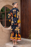 Solianne Black Tropical Long Sleeve Maxi Dress Solianne Black Tropical Long Sleeve Maxi Dress