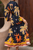 Solianne Black Tropical Long Sleeve Maxi Dress Solianne Black Tropical Long Sleeve Maxi Dress