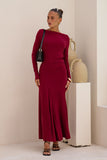 Amelyn Wine Red Long Sleeve Maxi Dress Amelyn Wine Red Long Sleeve Maxi Dress