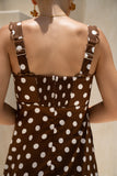 Zaya Brown White Polka Dot Maxi Dress Zaya Brown White Polka Dot Maxi Dress