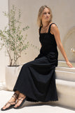 Mirae Black Scallop Trim Maxi Dress Mirae Black Scallop Trim Maxi Dress