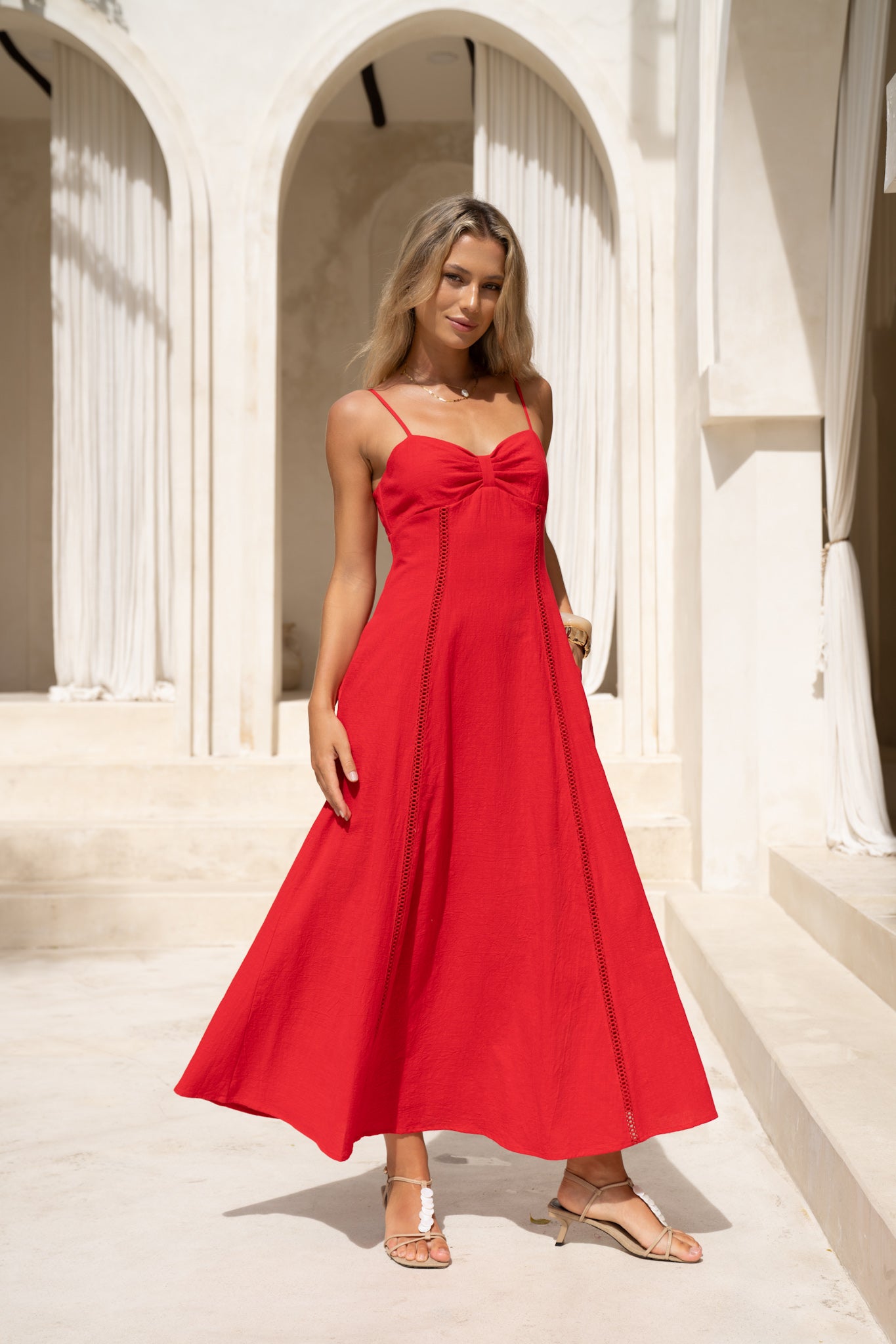 HEYCHIC Lumi Red Sweetheart Maxi Dress, AU 6 HEYCHIC Lumi Red Sweetheart Maxi Dress, AU 6
