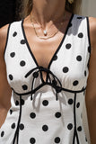 Noella White Black Polka Dot Contrast Mini Dress Noella White Black Polka Dot Contrast Mini Dress