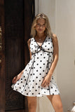 Noella White Black Polka Dot Contrast Mini Dress Noella White Black Polka Dot Contrast Mini Dress
