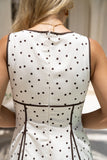 Oriella Cream Brown Polka Dot Contrast Mini Dress Oriella Cream Brown Polka Dot Contrast Mini Dress