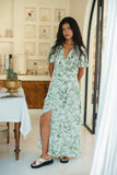 Avani Green Tropical Floral Button Down Maxi Dress Avani Green Tropical Floral Button Down Maxi Dress
