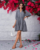 Leslie Black Gingham Button Down Mini Dress Leslie Black Gingham Button Down Mini Dress