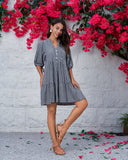 Leslie Black Gingham Button Down Mini Dress Leslie Black Gingham Button Down Mini Dress