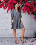 Leslie Black Gingham Button Down Mini Dress Leslie Black Gingham Button Down Mini Dress