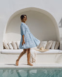 Skyra Blue Boho Button Down Mini Dress Skyra Blue Boho Button Down Mini Dress