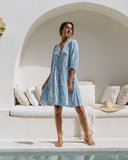 Skyra Blue Boho Button Down Mini Dress Skyra Blue Boho Button Down Mini Dress