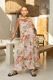 Jungle Multicolour Tropical Wide Leg Cropped Pants Jungle Multicolour Tropical Wide Leg Cropped Pants