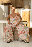 Jungle Multicolour Tropical Wide Leg Cropped Pants Jungle Multicolour Tropical Wide Leg Cropped Pants