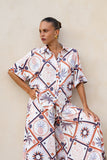 Kalani Brown Abstract Tile Shirt Kalani Brown Abstract Tile Shirt