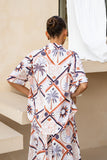 Kalani Brown Abstract Tile Shirt Kalani Brown Abstract Tile Shirt