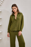 Page Khaki Green Cupro Shirt Page Khaki Green Cupro Shirt