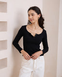 Ada Black Ribbed Long Sleeve Top Ada Black Ribbed Long Sleeve Top
